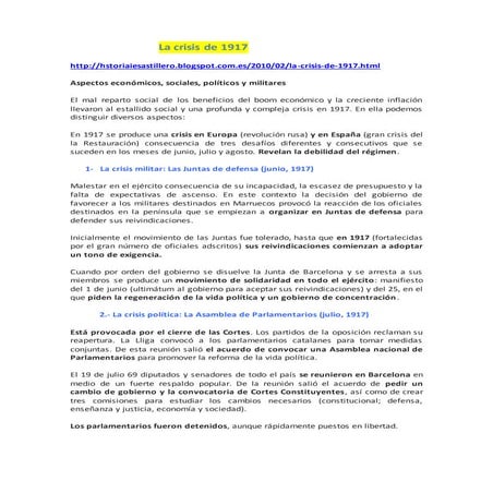 La crisis de 1917
