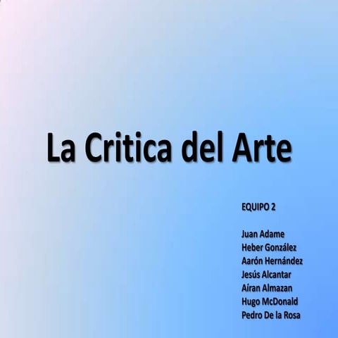 La critica del arte