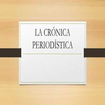 La crónica periodística