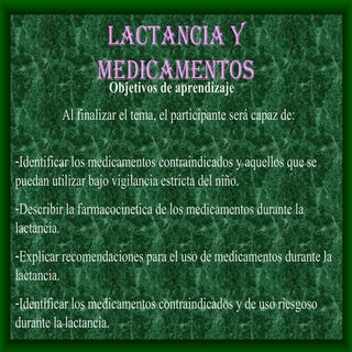 Lactancia y medicamentos