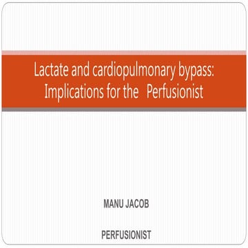 Lactate and cardiopulmonary bypass 