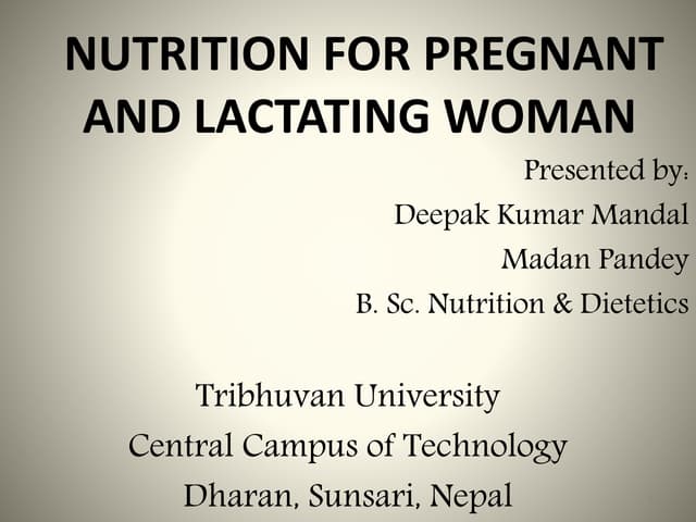Nutrition during pregnancy and lactation | PPT