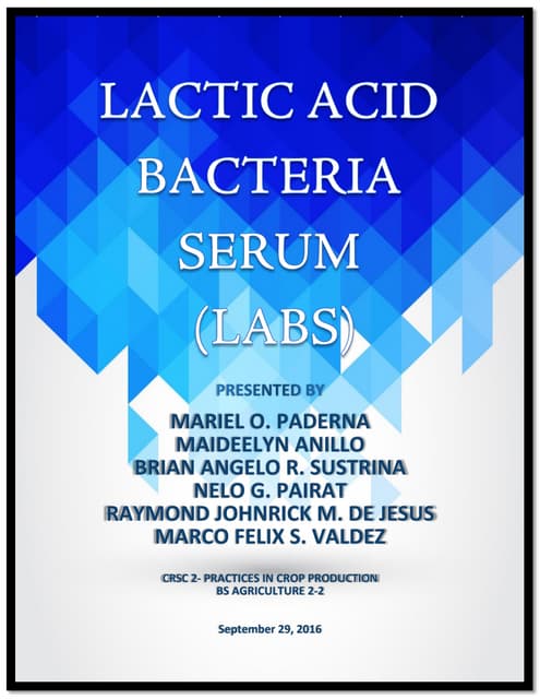 Lactic Acid Bacteria Serum (LABS)