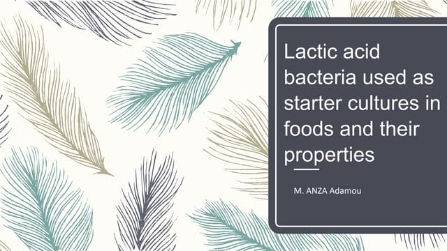 Lactic acid bacteria in food industry