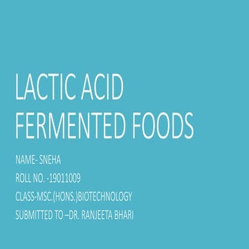 Lactic acid fermented foods