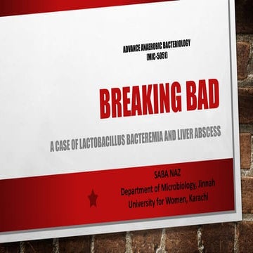 Lactobacillus bacteremia and liver abscess