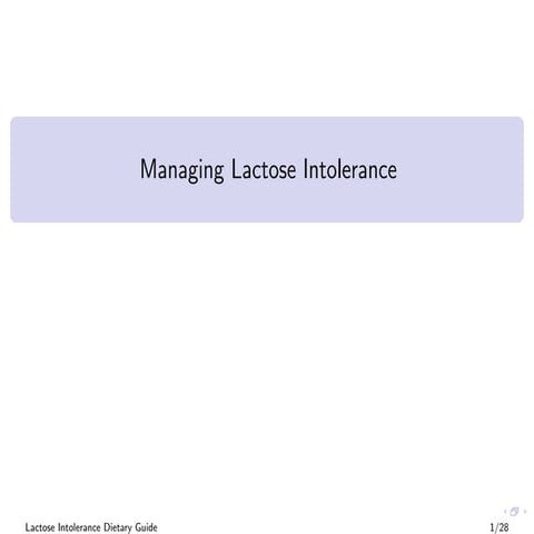 Comprehensive Dietary Guide for Managing Lactose Intolerance ...