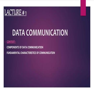 Lacture#1 Data communiucation