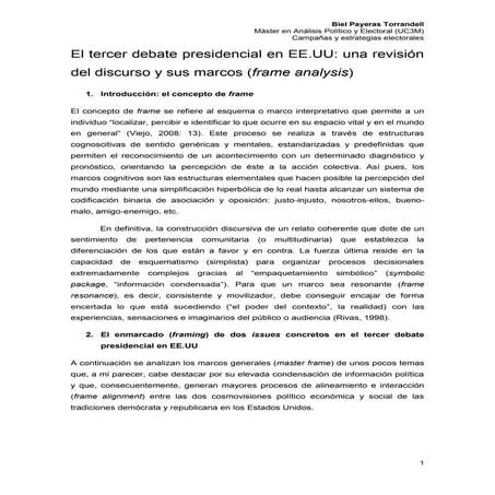 La cuestión del frame en el debate presidencial norteamericano