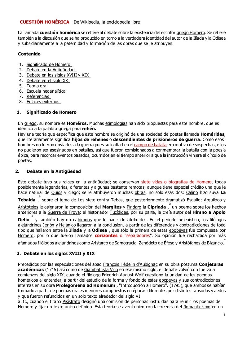 La Iliada Y La Odisea Wikipedia La cuestión homérica y el enigma de homero wikipedia, la enciclopedi…