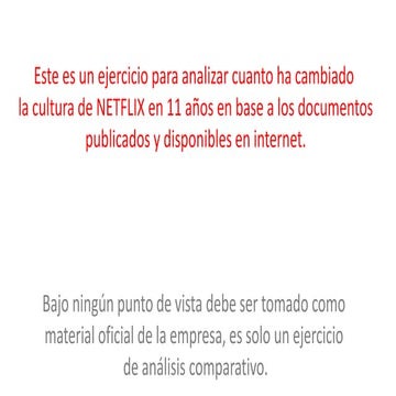 La cultura de NETFLIX Libertad y Responsabilidad 2009 vs 2020 ¿Qué ha cambiado?
