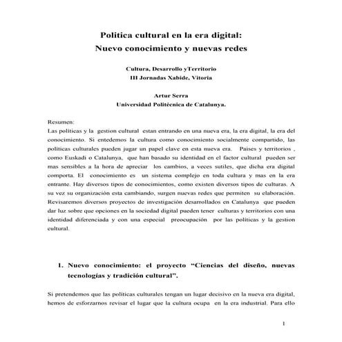 La cultura en la era digital