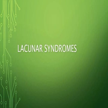Lacunar syndromes