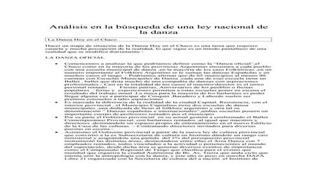 La danza hoy en el chaco