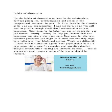 Ladder of AbstractionUse the ladder of abstraction to describe t