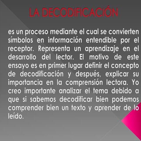 La decodificación | PPTX