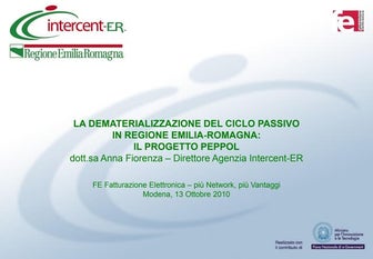 La dematerializzazione del ciclo passivo in regione emilia romagna - il proge...