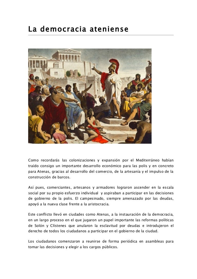 La democracia en atenas La democracia en atenas