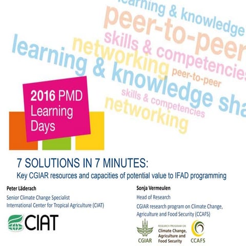 7 SOLUTIONS IN 7 MINUTES:  Key CGIAR resources and capacities of potential va...