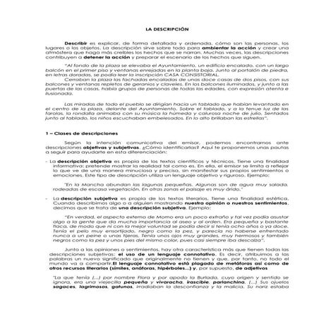 La descripción