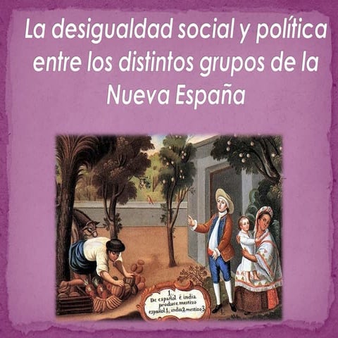 La desigualdad social y politica entre los distintos grupos de la nueva