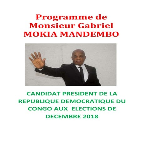 Programme de Monsieur Gabriel MOKIA MANDEMBO
