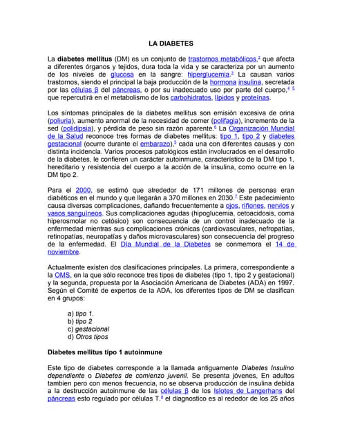 La diabetes