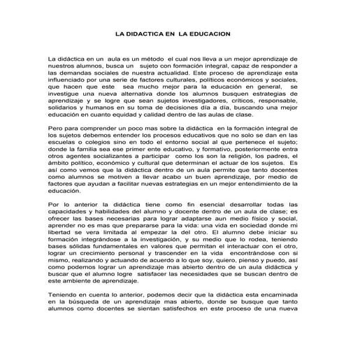 La didactica ensayo