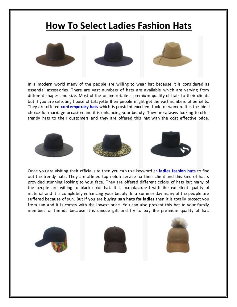 ladies fashion hats