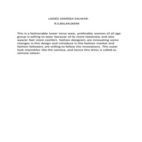 Ladies samosa-salwar