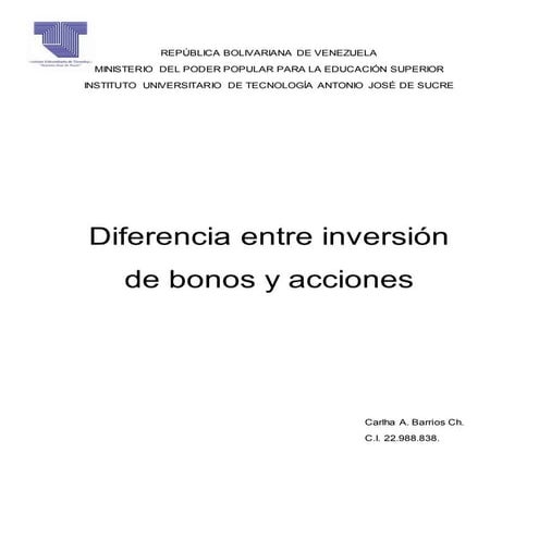 Diferencia entre bonos y acciones