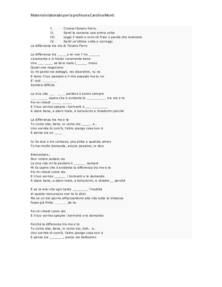 La differenza tra me di tiziano ferro