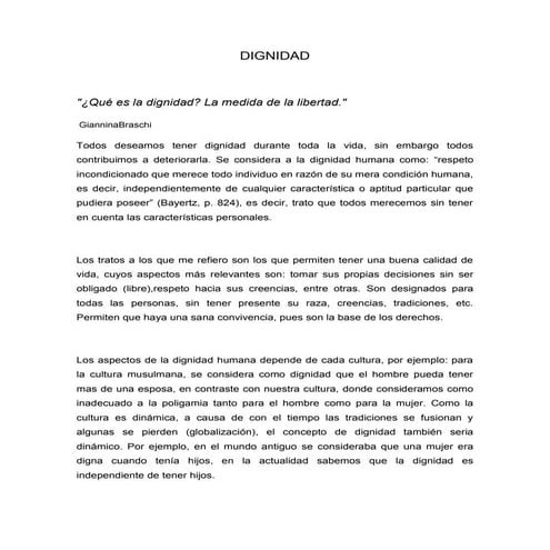La dignidad | DOCX