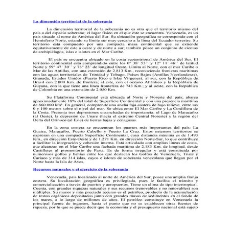 La dimensión territorial de la soberanía