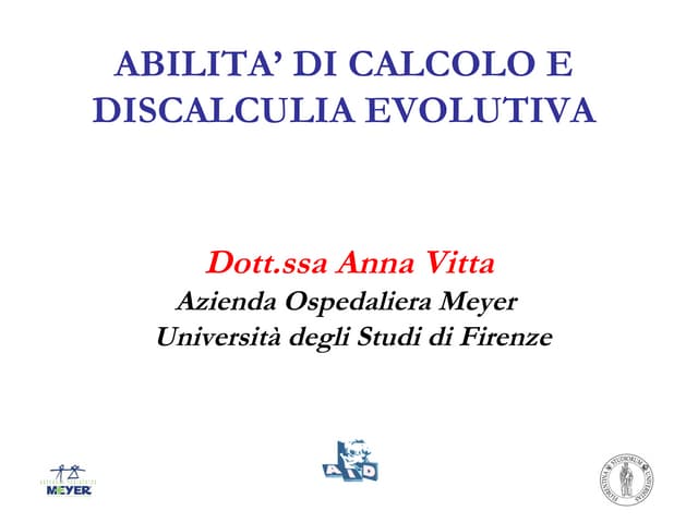 La discalculia evolutiva