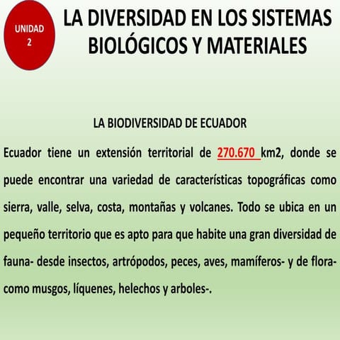 La diversidad en los sistemas biológicos y materiales