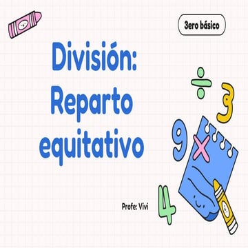 La división como reparto equitativo, 3ero básico - Document Preview
