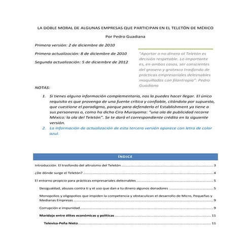 La doble moral de algunas empresas que participan en el teletón de méxico. 2012