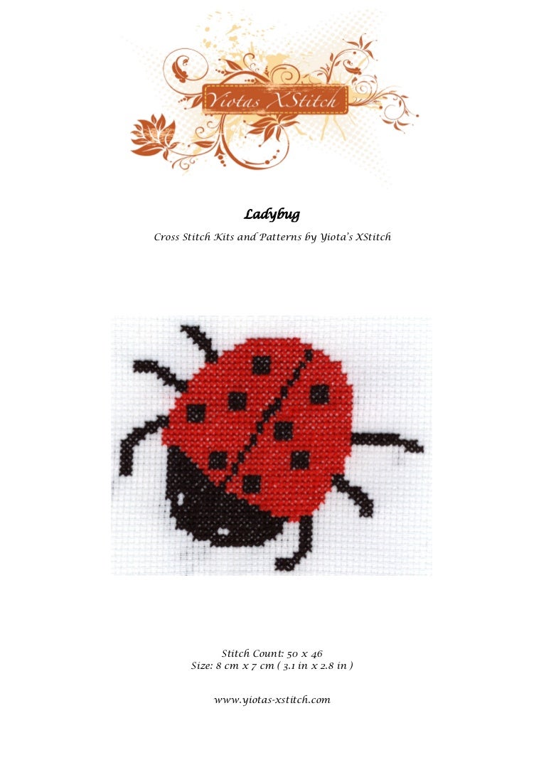 Ladybug Free cross stitch pattern