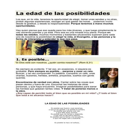 La edad de las posibilidades