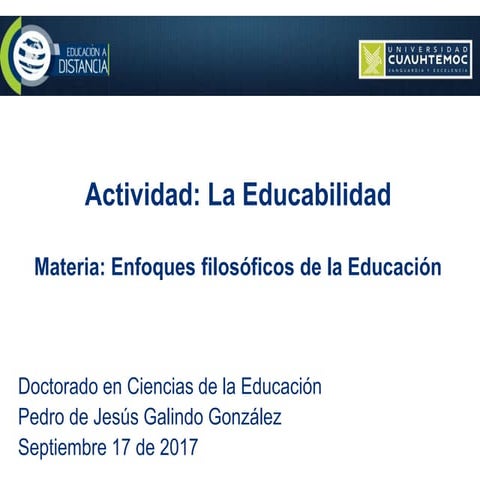 La educabilidad | PPTX