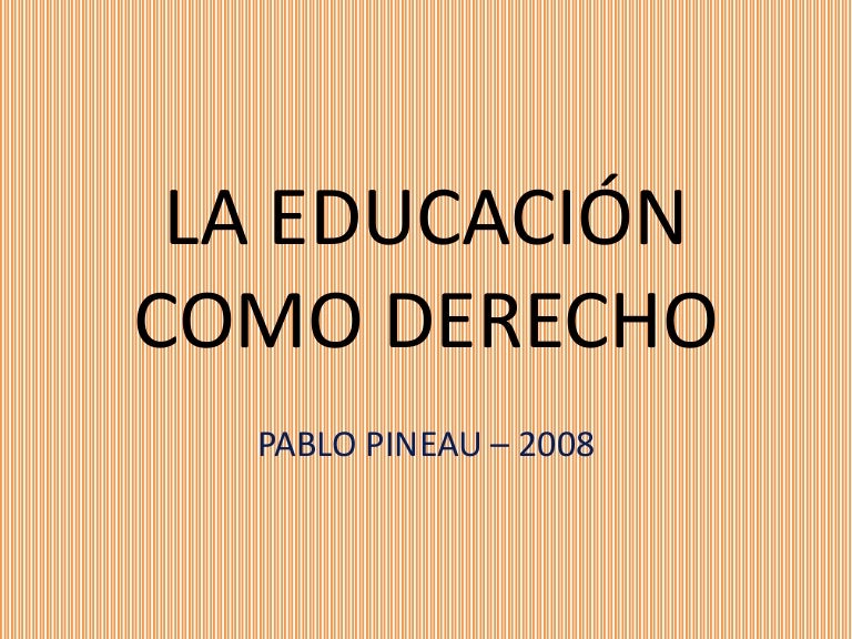 La educación como derecho