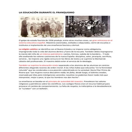 La educación durante el franquismo (1)