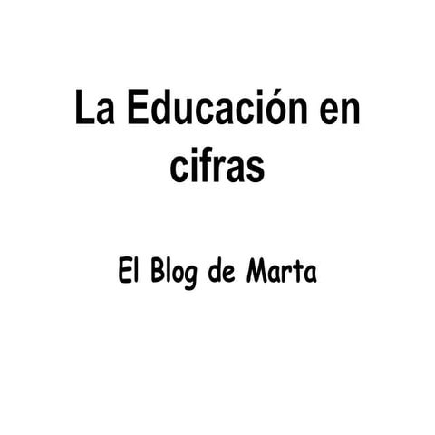 La Educación en cifras