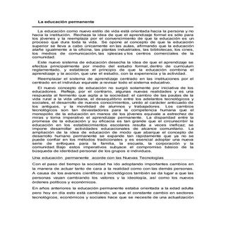 La educación permanente...