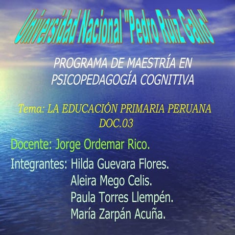 LA EDUCACIÓN PRIMARIA PERUANA