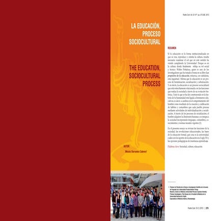 La educacion proceso sociocultural | PDF