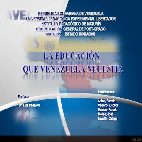 La educacion que venezuela necesita