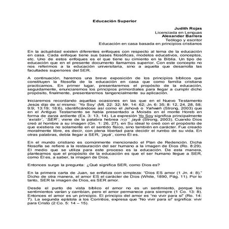 La educacion superior - Judith Rojas y  Alexander Barrera