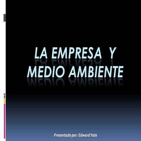 La empresa  y el medio ambiente